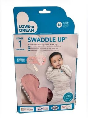Love To Dream Swaddle UP Stage 1 Dusty Pink Medium NIP